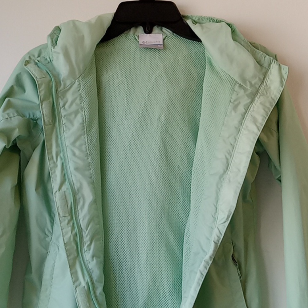 Columbia Kids Mint Green Hooded Jacket Zipper Pockets - Picture 5 of 11